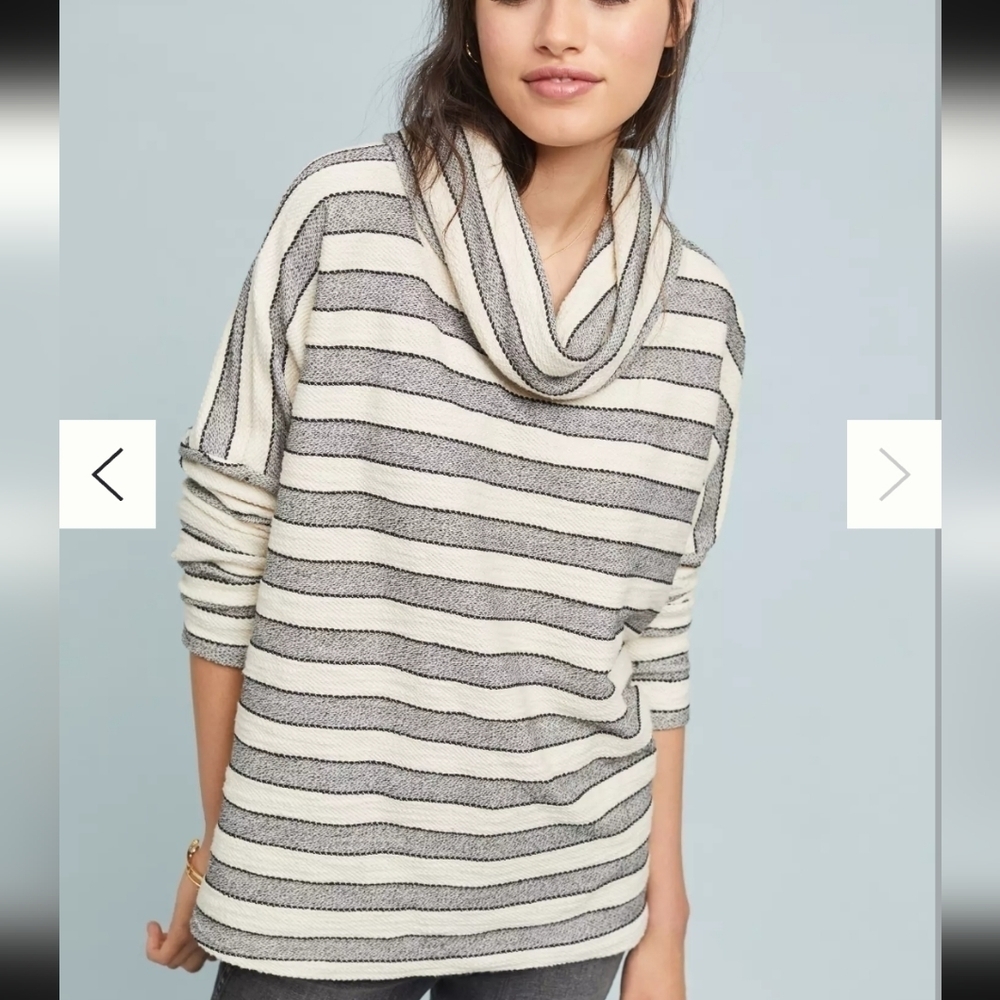 Anthropologie Striped Cowl Neck Tunic Dolan Left Coast size medium